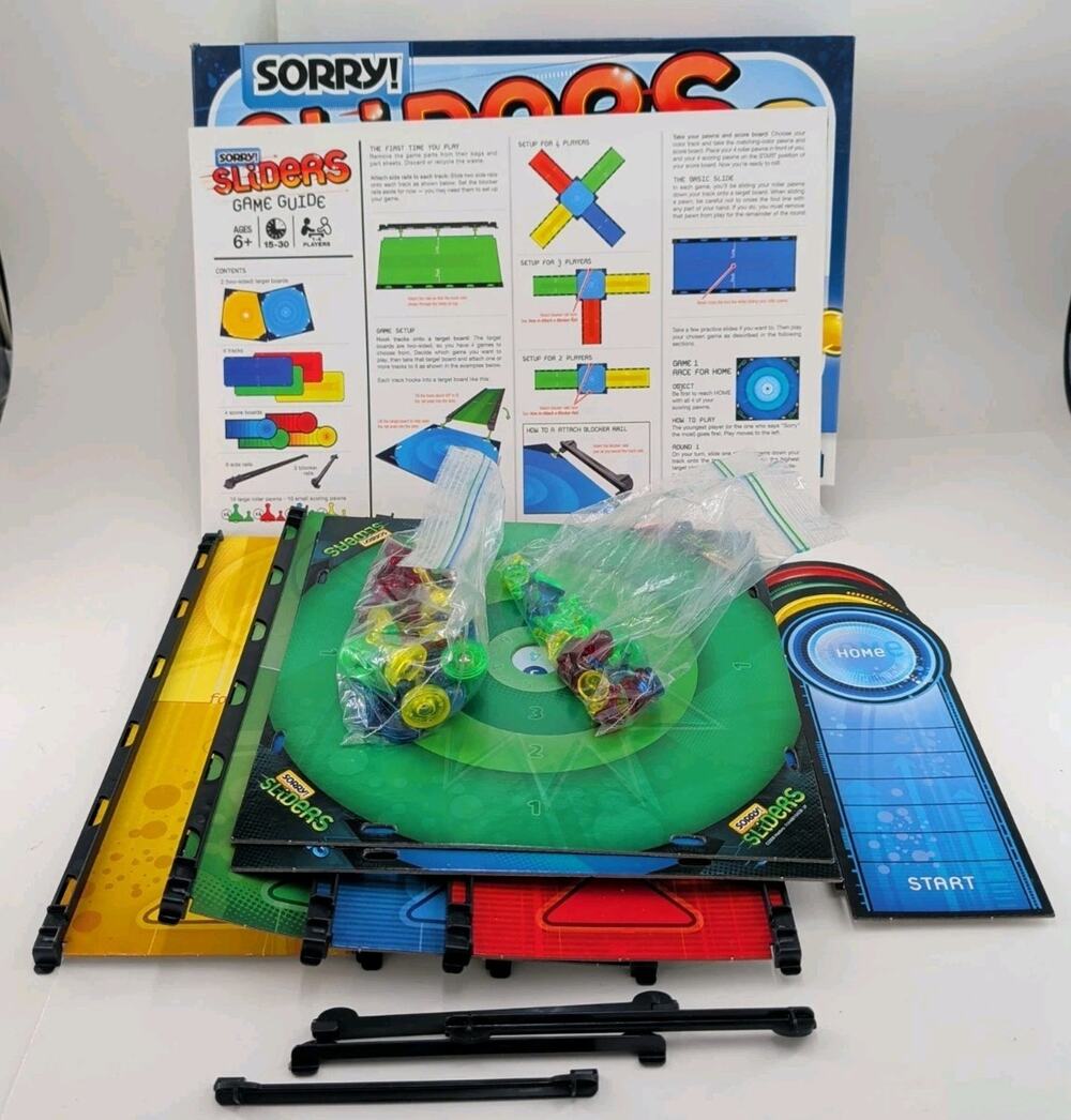 2008 Sorry! Sorry Sliders Board Game Parker Brothers Hasbro Complete + Extras